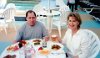 Mark and Brenda having a snack onboard ship while underway.