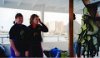 Sharon and Brenda on the dive boat after a dive - Nassau Bahamas.