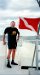Dick on the dive boat dressed to dive - Nassau Bahamas.