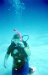 Sharon diving at Half Moon Cay, Bahamas.