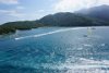 Docking at Labadee, Haiti. Shore excursion vendors showing off their offerings (blowing whistles and honking their horns).