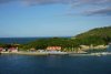 You can see the Dragon's Breath zipline tower up on the hill on the left (Labadee, Haiti).