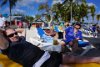 Mark, Debbie & Mike at CocoCay resort after two days at sea