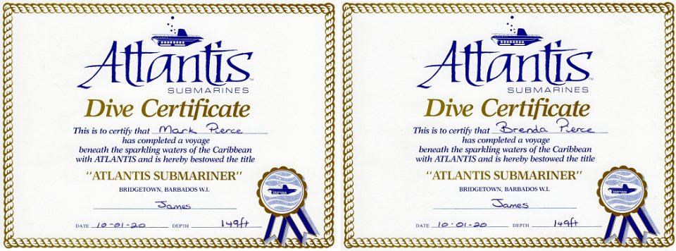 Atlantis Dive Cert2