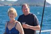 Mark and Brenda on the Golden Eagle Catamaran, St. Maarten