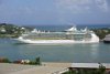 Looking back at our ship from St. Lucia.