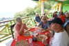 Carol, Brenda and Vernon having native lunch in St. Lucia (didn't recognize it but was pretty good).