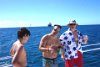 Vernon and new friend on Golden Eagle Catamaran, St. Maarten