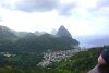 Bay and village below the Pitons in St. Lucia