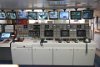 Engine control room.  Engineers monitor and control almost all physical functions of the ship from here (Diesel engines turn electric generators).