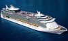 Freedom of the Seas (built 2006).  155,890 tons.  1112 ft long.  104,000 HP from 6 diesel engines generating 75,000 KW.  3,507 gal/hour at cruise (20 kts).