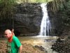 Mike at waterfall at Kipu Ranch (This waterfall was the only place where we were bitten by bugs in Hawaii