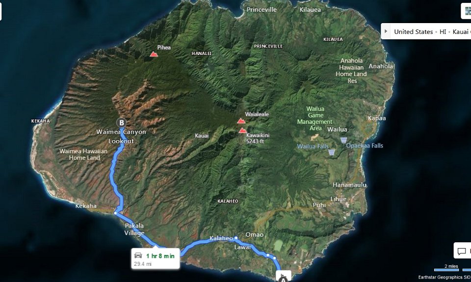 50 Hwy to Waimea Canyon