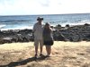 At a volcanic beach