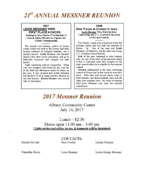 MESSNER REUNION 2017
